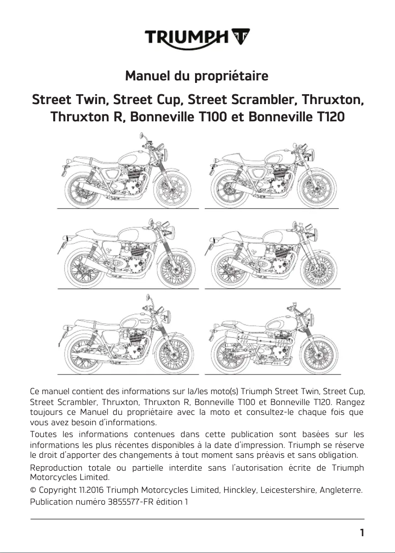 Image de la première page du manuel de l'appareil Street Cup (2018)