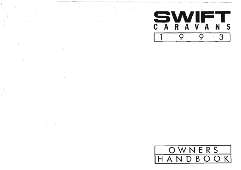 Page n°1 - Manuel utilisateur Swift Challenger SE 480 (1993)