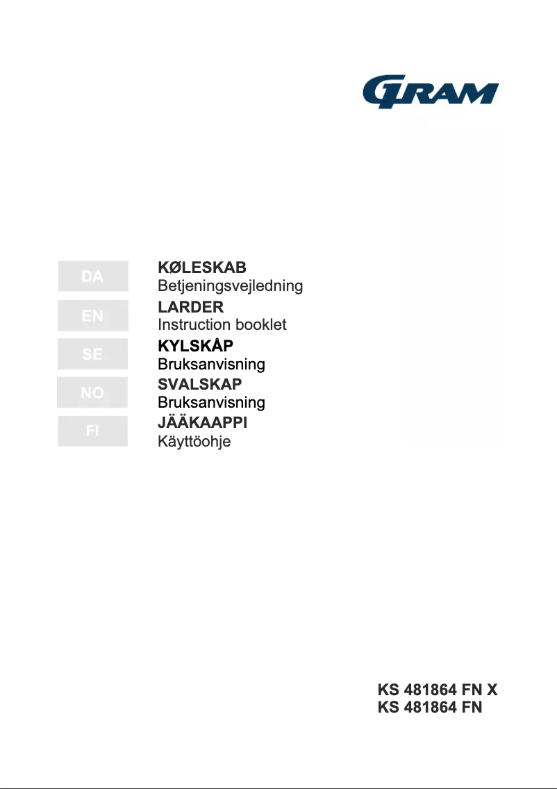Page 1 de la notice Manuel utilisateur Gram KS 481864 FN