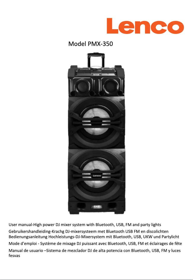 Página 1 del manual Manual de usuario Lenco PMX-350
