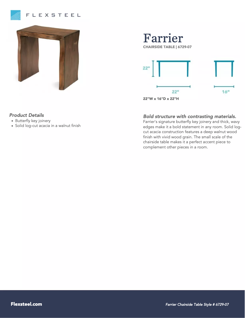 Page 1 de la notice Manuel utilisateur Flexsteel Farrier 6729-07