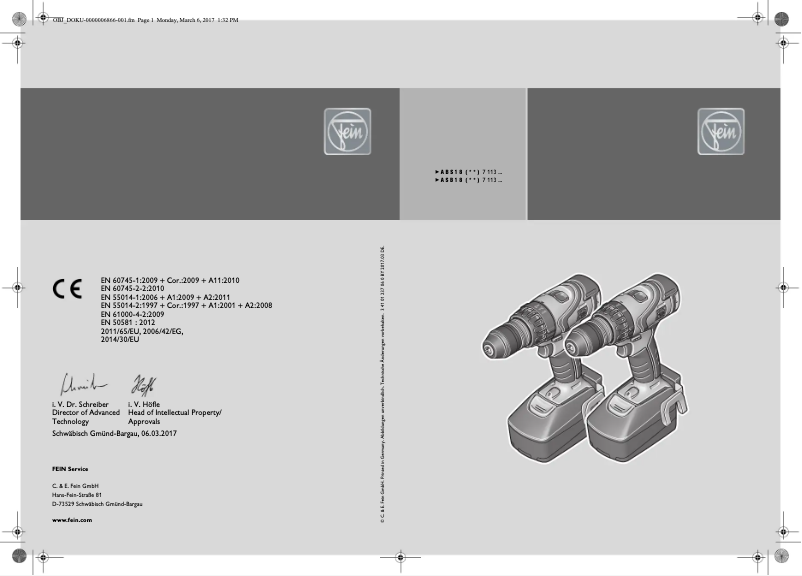 Image de la première page du manuel de l'appareil ABS 18 QC