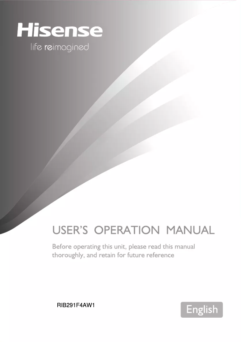 Image de la première page du manuel de l'appareil RIB291F4AWF