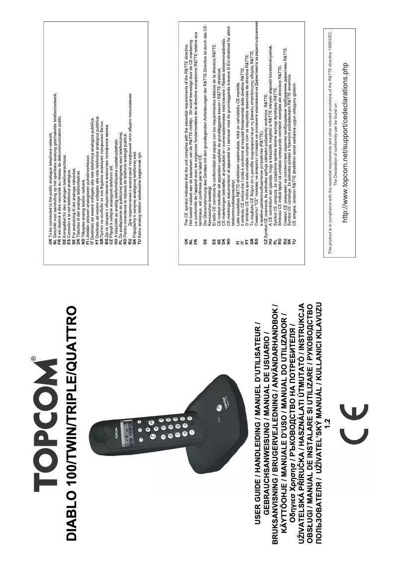 Page 1 de la notice Manuel utilisateur Topcom Diablo 103