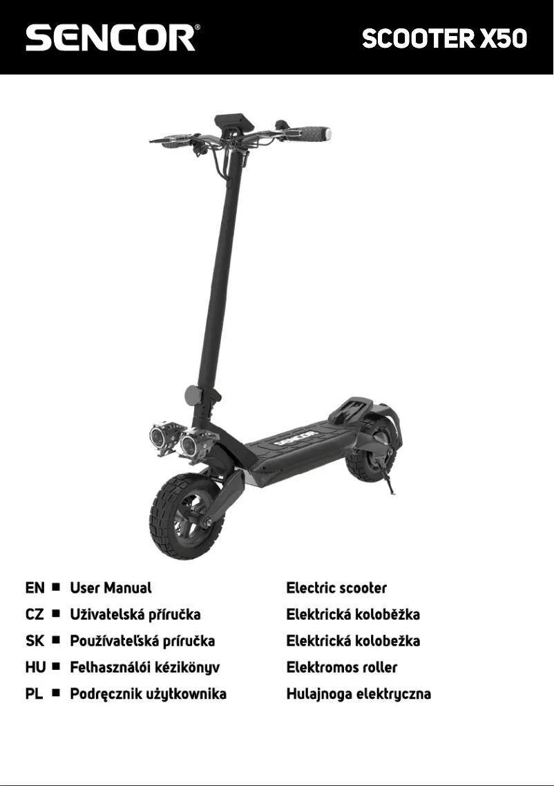 Page 1 de la notice Manuel utilisateur Sencor SCOOTER X50