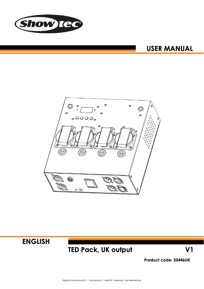 Page n°1 - Manuel utilisateur Showtec TED Pack BS13