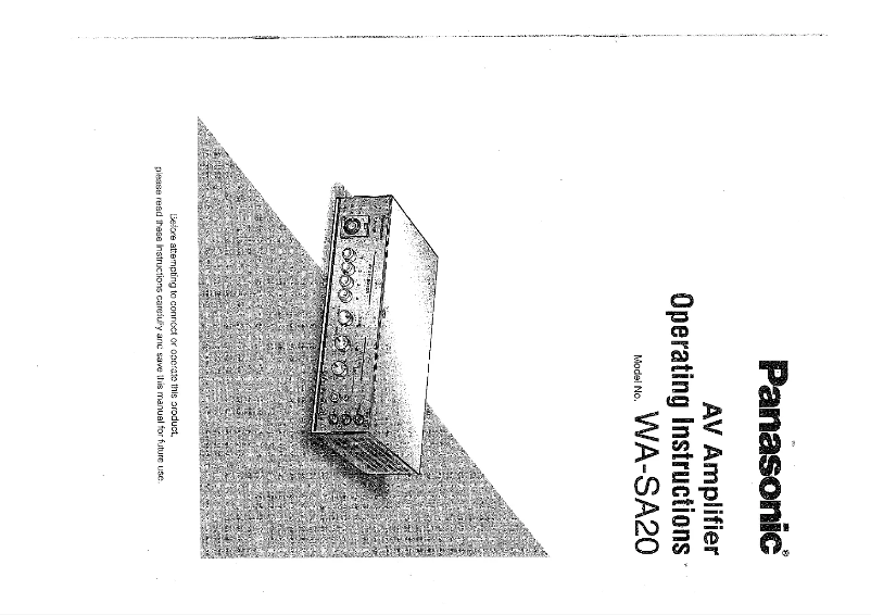 Image de la première page du manuel de l'appareil WASA20NH