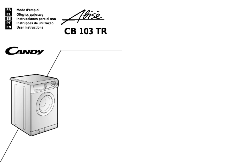 Page n°1 - Manuel utilisateur Candy Alise CB 103 TR
