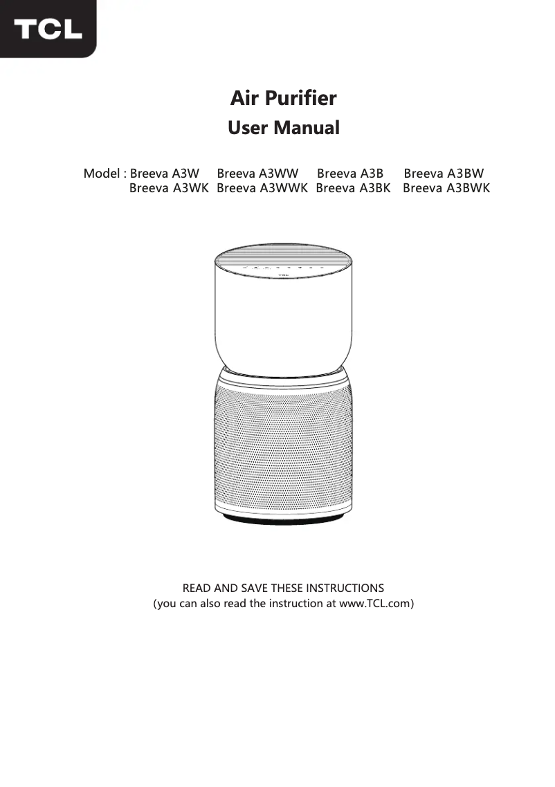 Imagen de la primera página del manual del dispositivo Breeva A3WWK