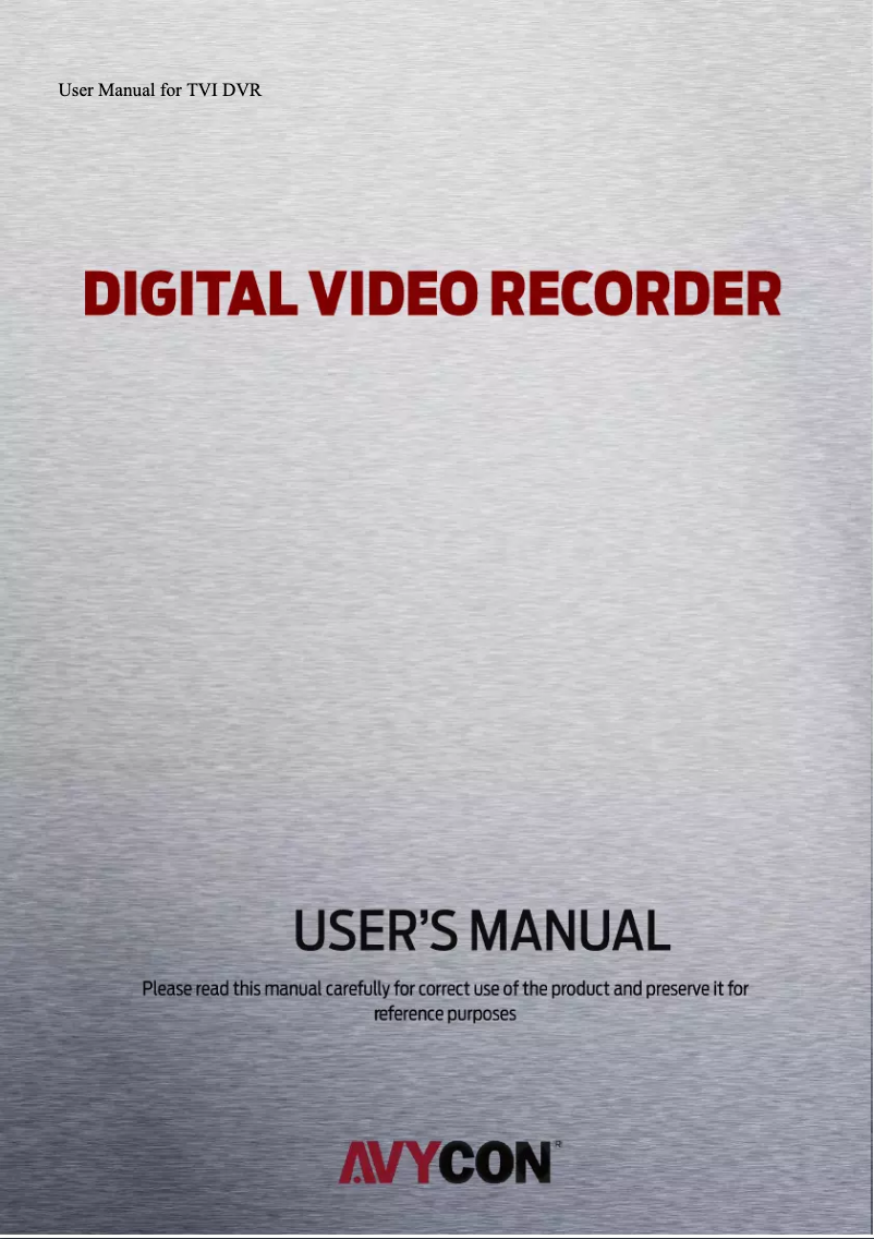 Page n°1 - Manuel utilisateur Avycon AVR-T932C
