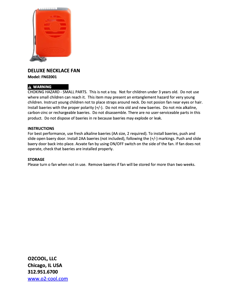 Image de la première page du manuel de l'appareil Deluxe FN02001