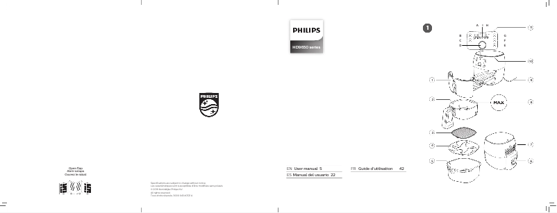 Page 1 de la notice Manuel utilisateur Philips Avance Collection Airfryer XXL HD9651