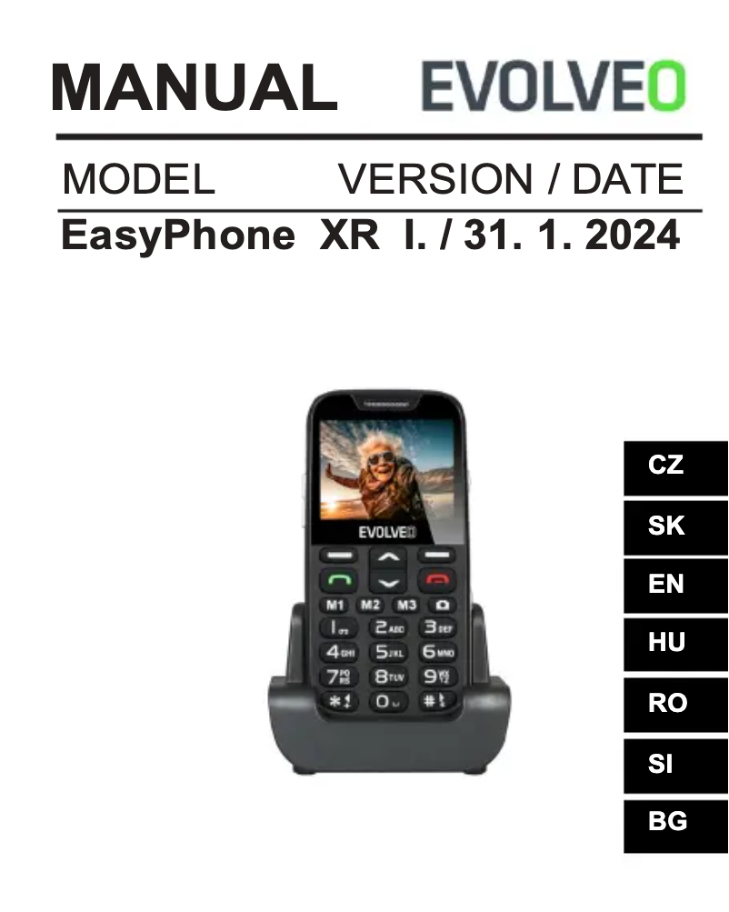 Page 1 de la notice Manuel utilisateur Evolveo EasyPhone XR