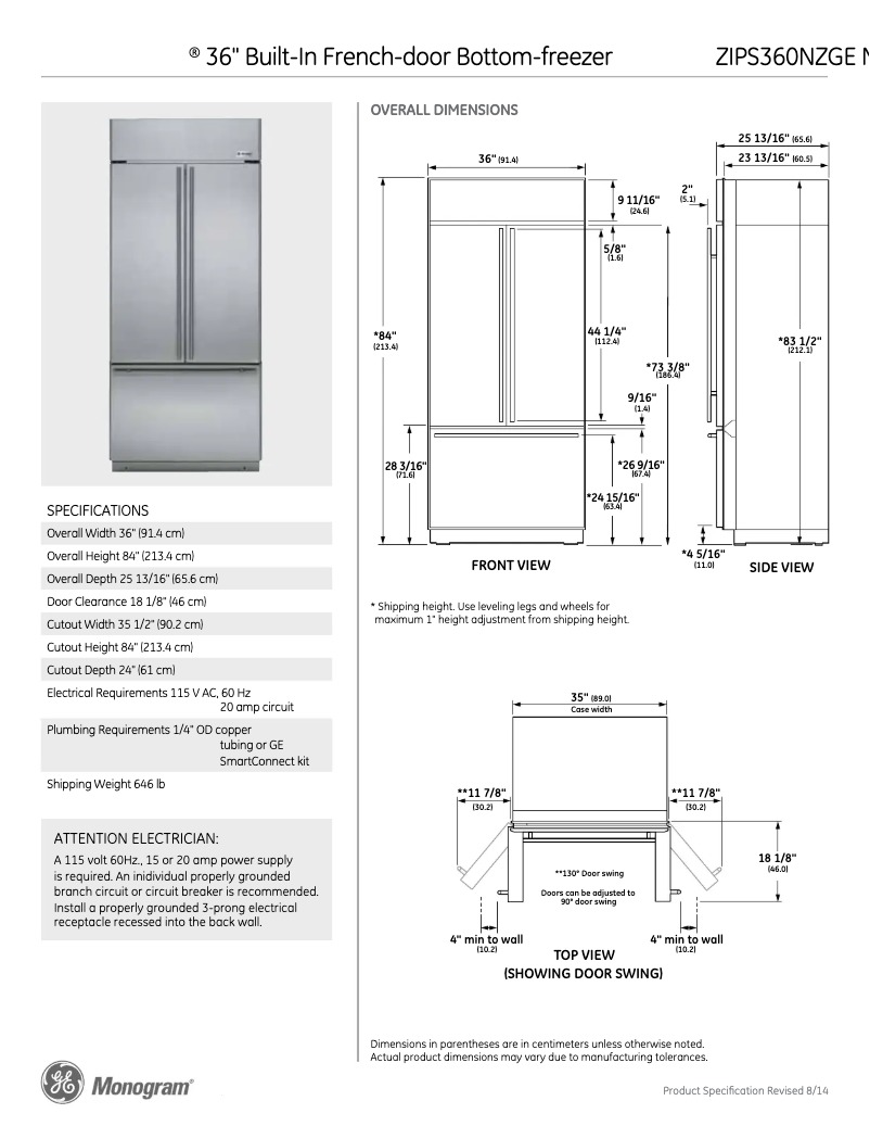 Image de la première page du manuel de l'appareil ZIPS360NZ