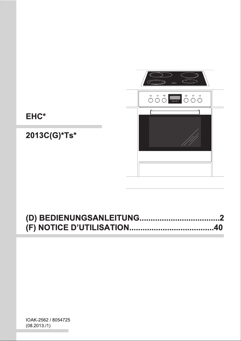 Page 1 de la notice Manuel utilisateur Amica EHC 12551 E