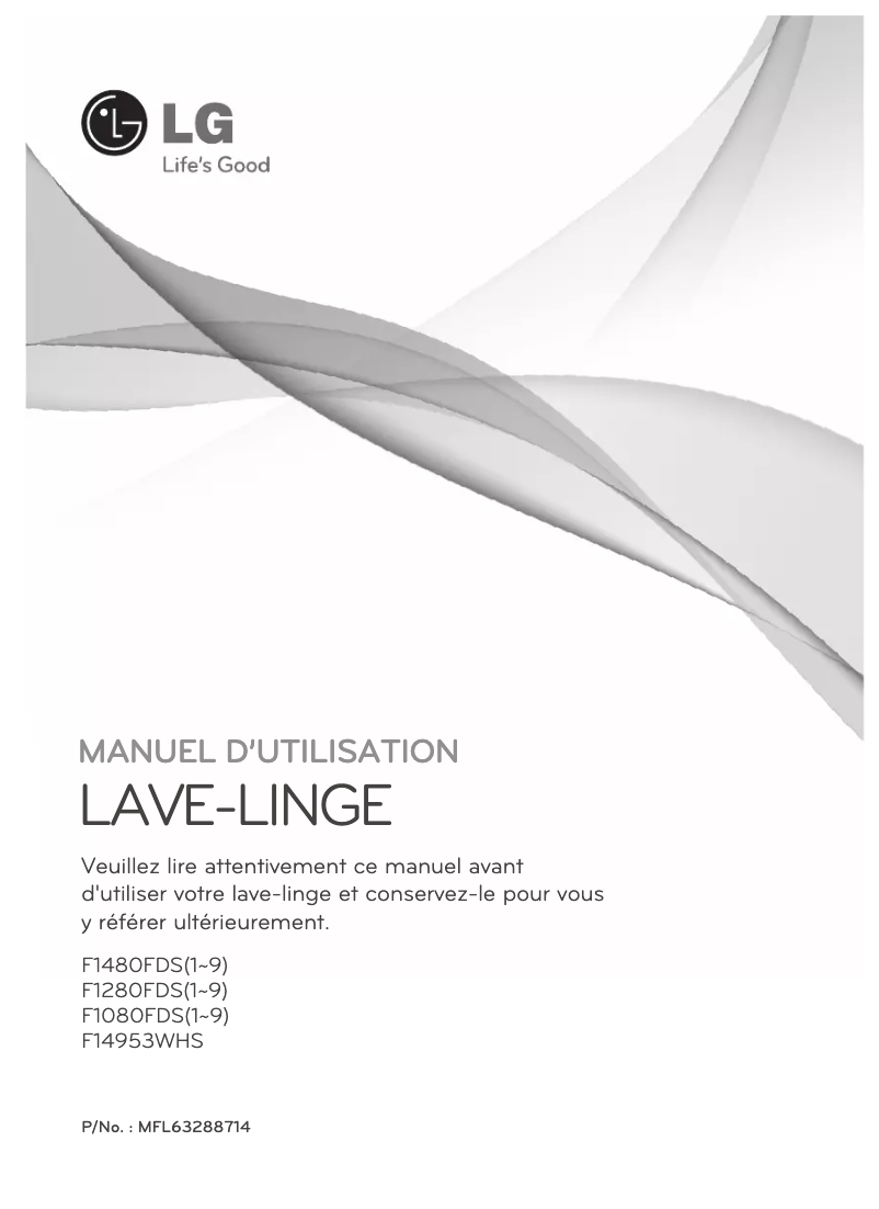 Page 1 de la notice Manuel utilisateur LG F14953WHS