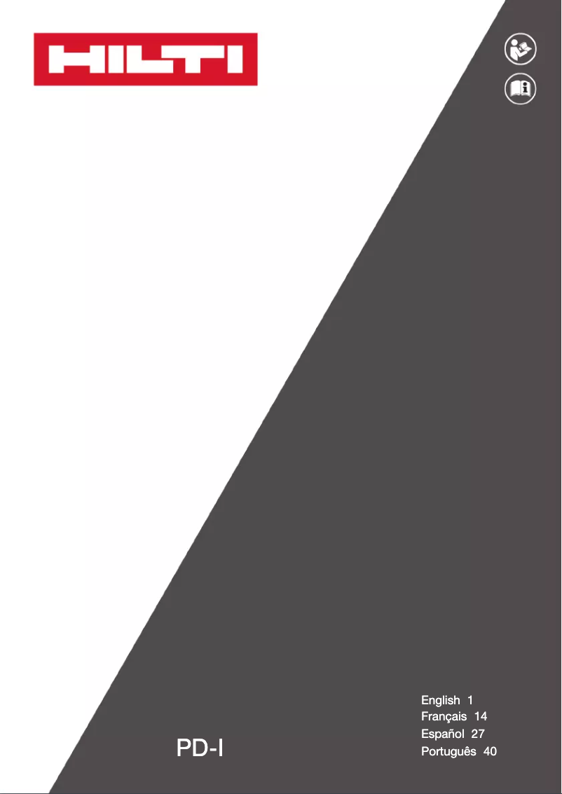 Page n°1 - Manuel utilisateur Hilti PD-I