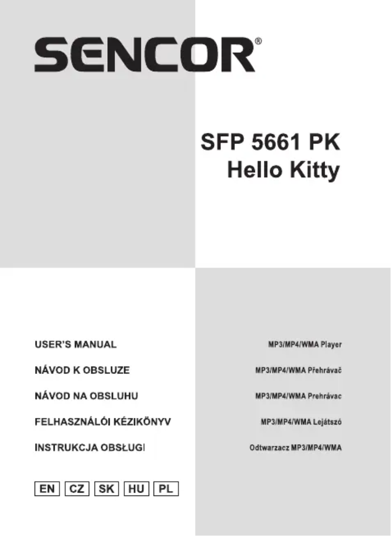 Image de la première page du manuel de l'appareil SFP 5661 HELLO KITTY