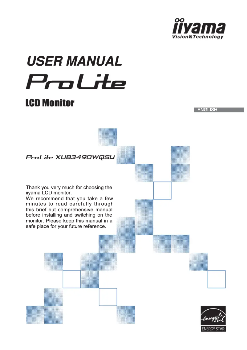 Page n°1 - Manuel utilisateur Iiyama ProLite XUB3490WQSU-B1