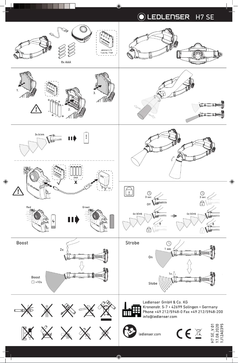 Page 1 de la notice Manuel utilisateur Ledlenser H7 SE