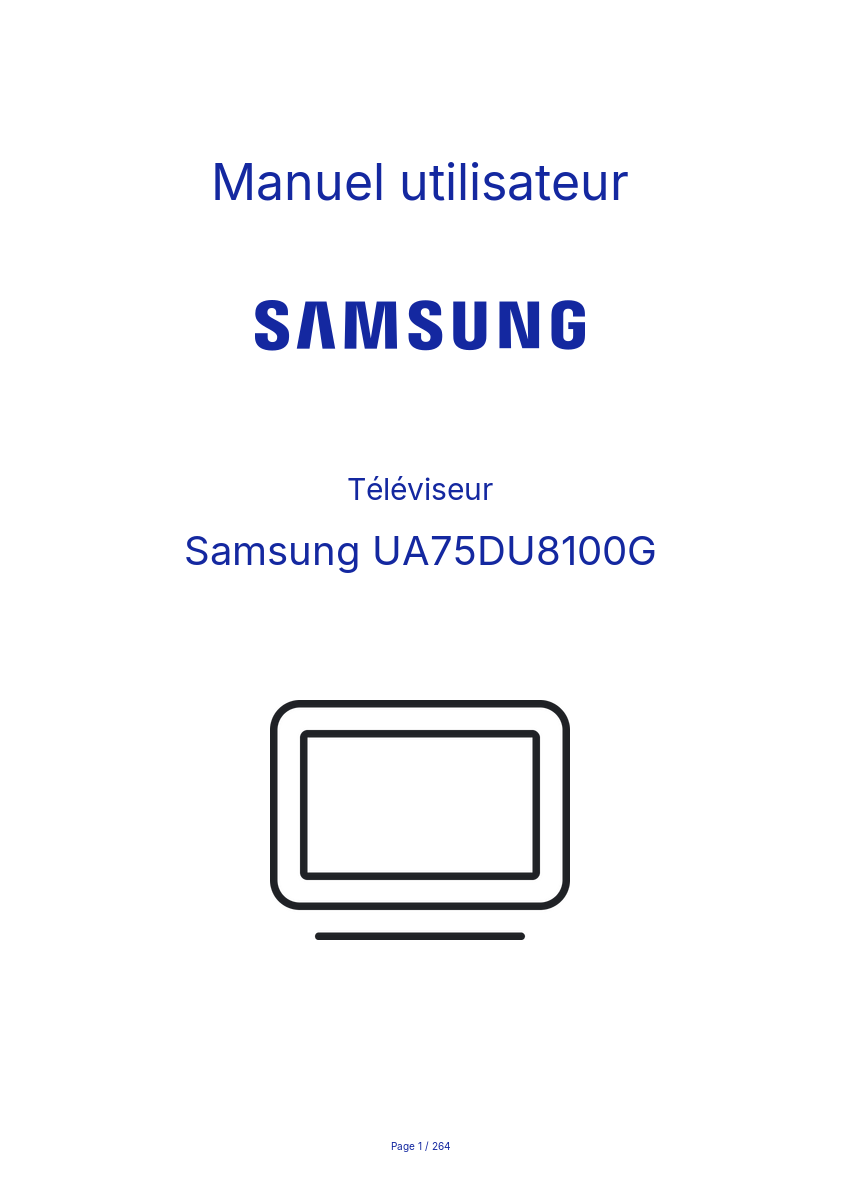 Page n°1 - Manuel utilisateur Samsung UA75DU8100G