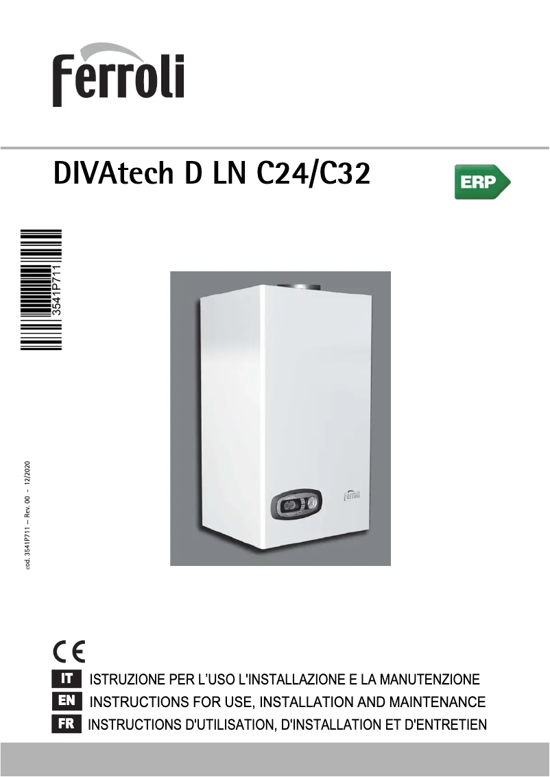 Page 1 de la notice Manuel utilisateur Ferroli DIVAtech D LN C24