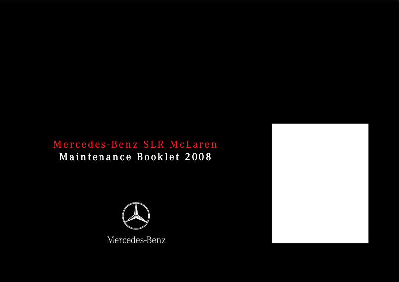 Página 1 del manual Manual de usuario Mercedes-Benz SLR (2008)