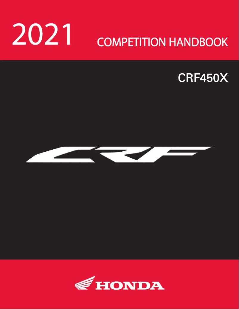 Image de la première page du manuel de l'appareil CRF450X (2021)