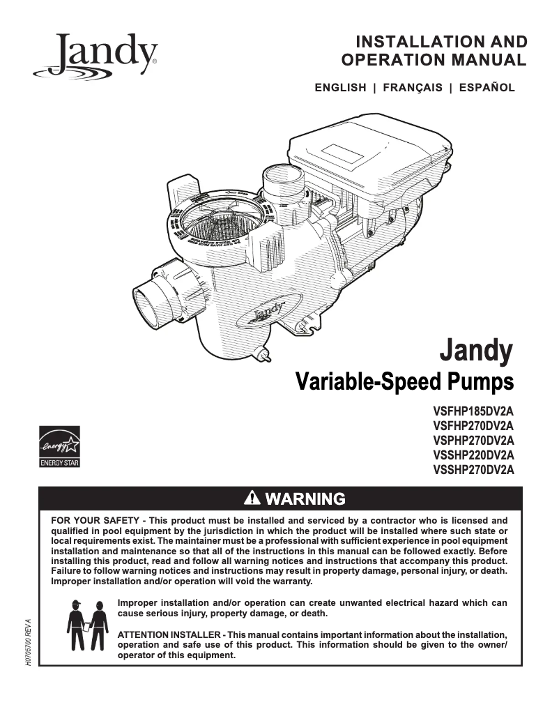 Page 1 de la notice Manuel utilisateur JANDY VSSHP270DV2A
