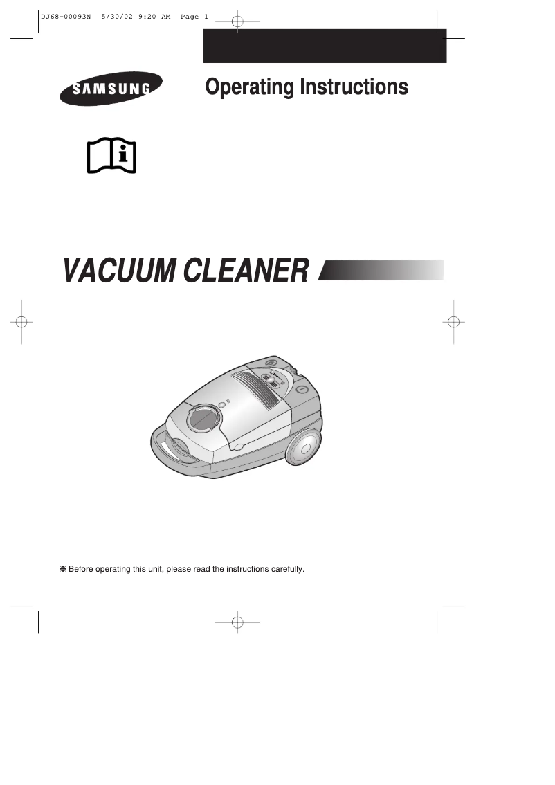 Page n°1 - Manuel utilisateur Samsung VC-8930EN