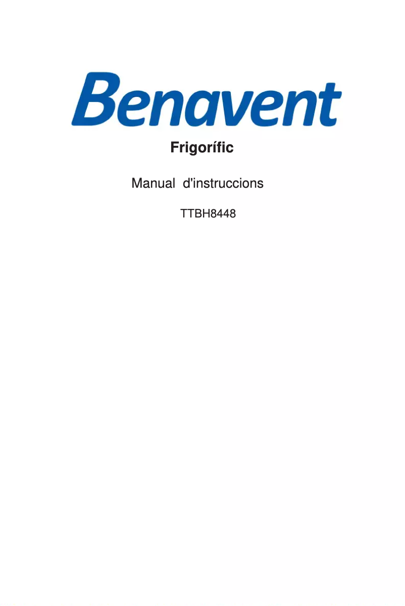 Page n°1 - Manuel utilisateur Benavent TTBH8448