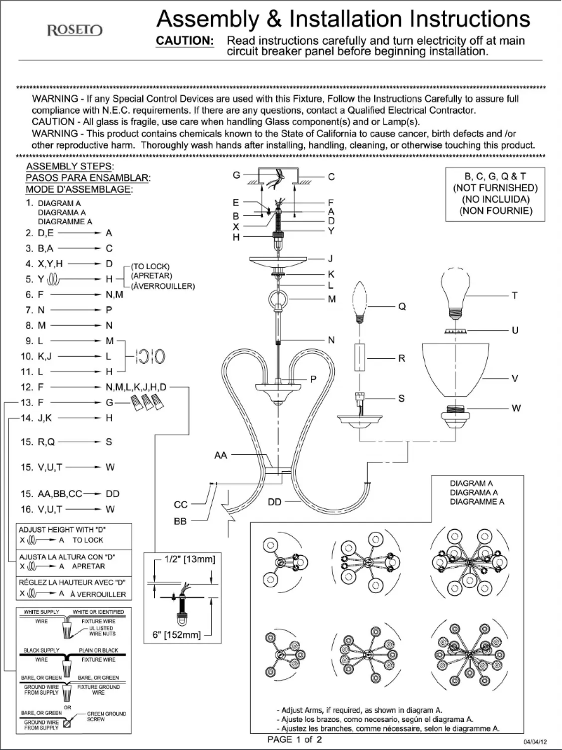 Page n°1 - Manuel utilisateur Roseto Stella PCH7551ABZ