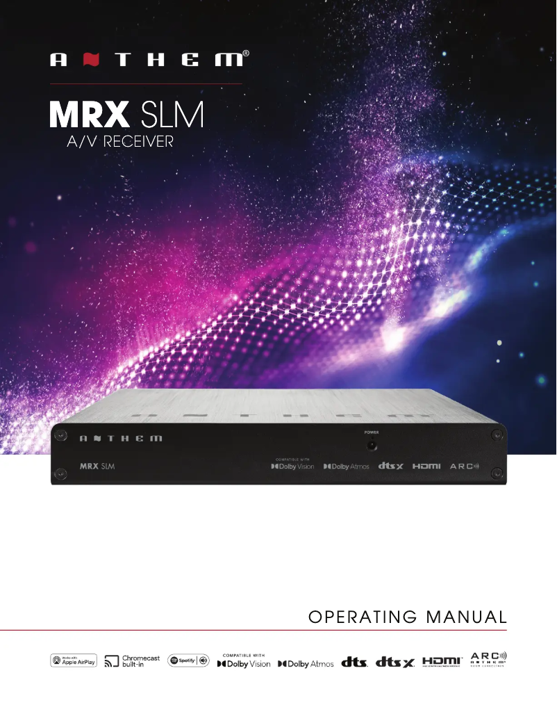 Page 1 de la notice Manuel utilisateur Anthem MRX SLM