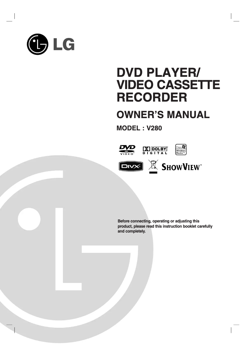 Page n°1 - Manuel utilisateur LG V280B