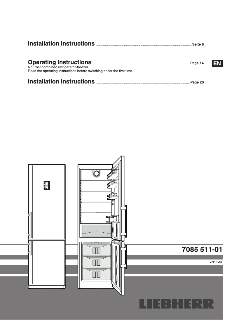 Page 1 de la notice Manuel utilisateur Liebherr CNP 4056 Premium