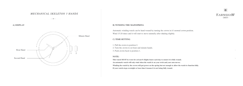 Image de la première page du manuel de l'appareil Longitude Skeleton Mechanical ES-8062-08