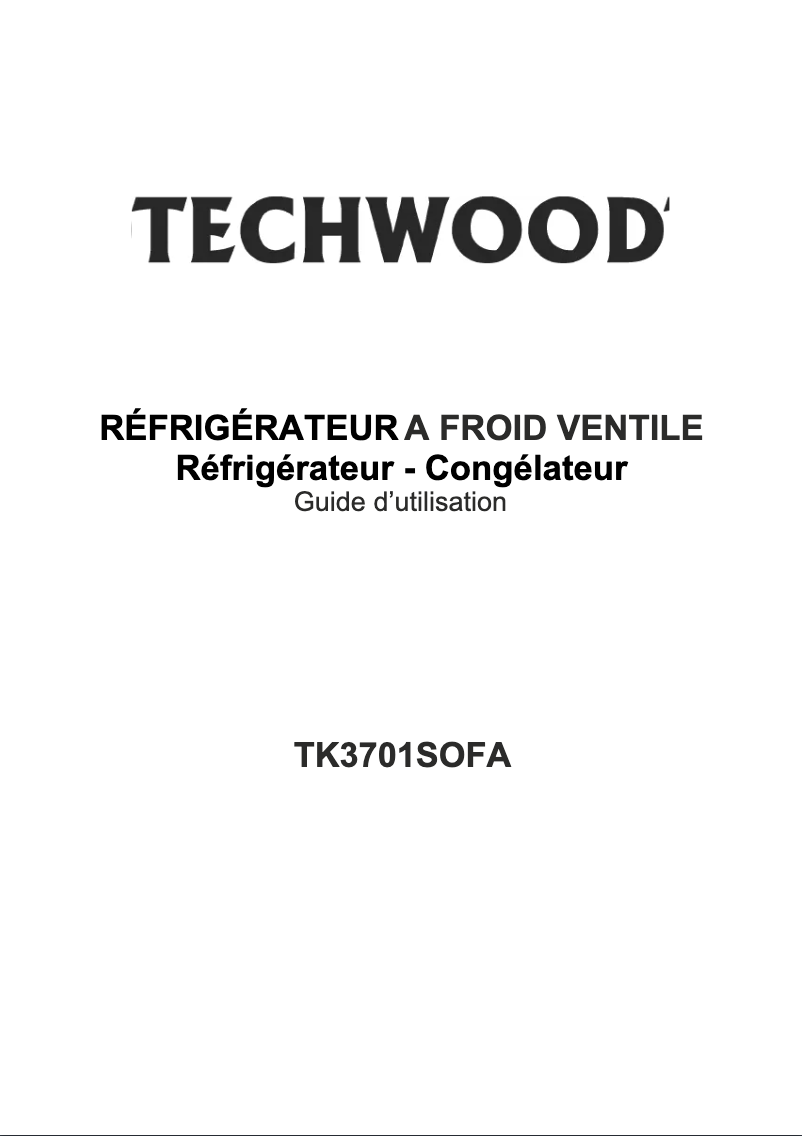 Image de la première page du manuel de l'appareil TK3701SOFA