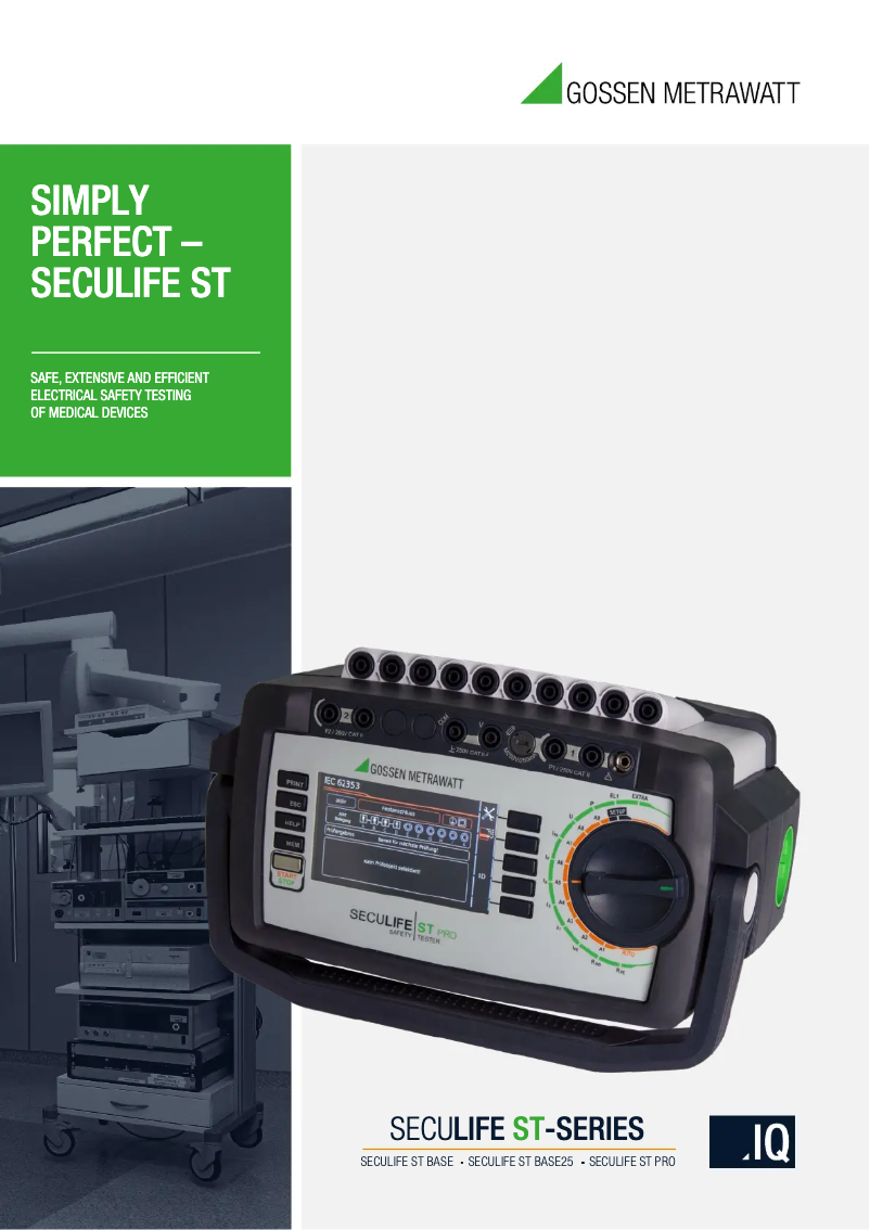 Page 1 de la notice Brochure Gossen Metrawatt SECULIFE ST PRO IQ