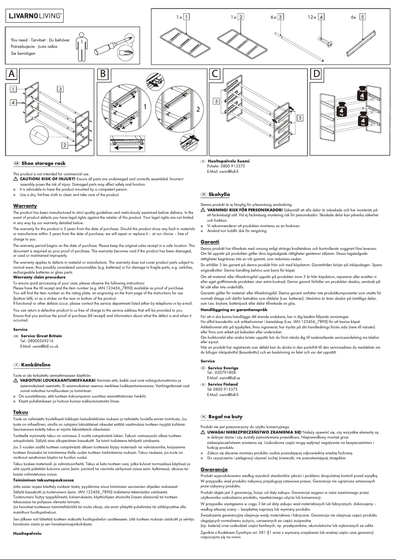 Page 1 de la notice Manuel utilisateur Livarno Lux IAN 338559