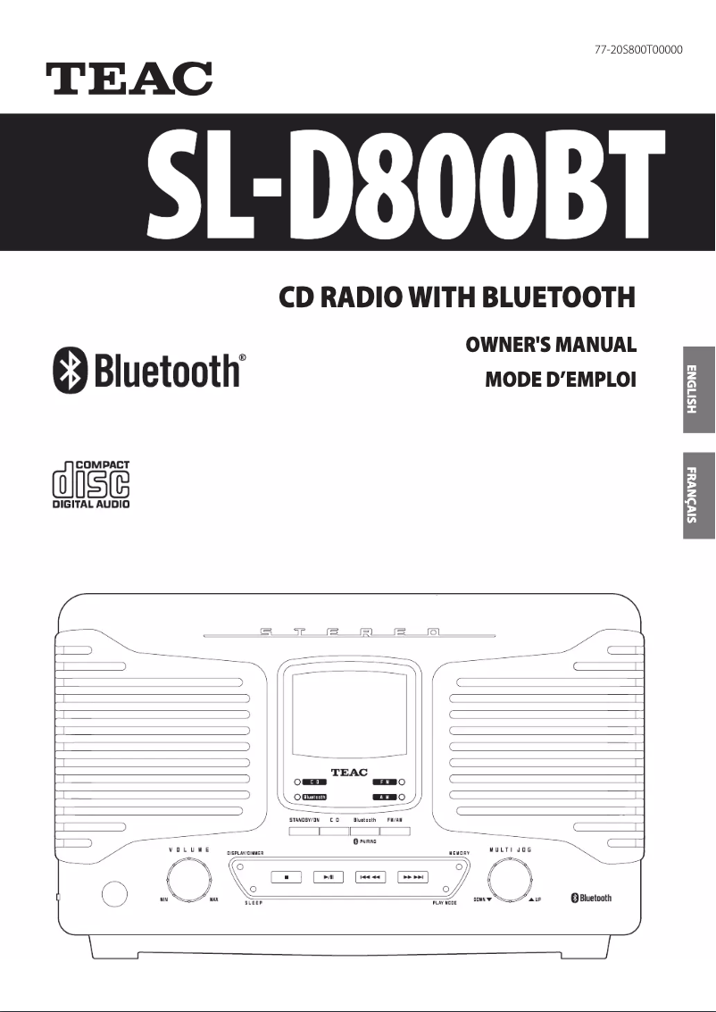 Page n°1 - Manuel utilisateur Teac SL-D800BT
