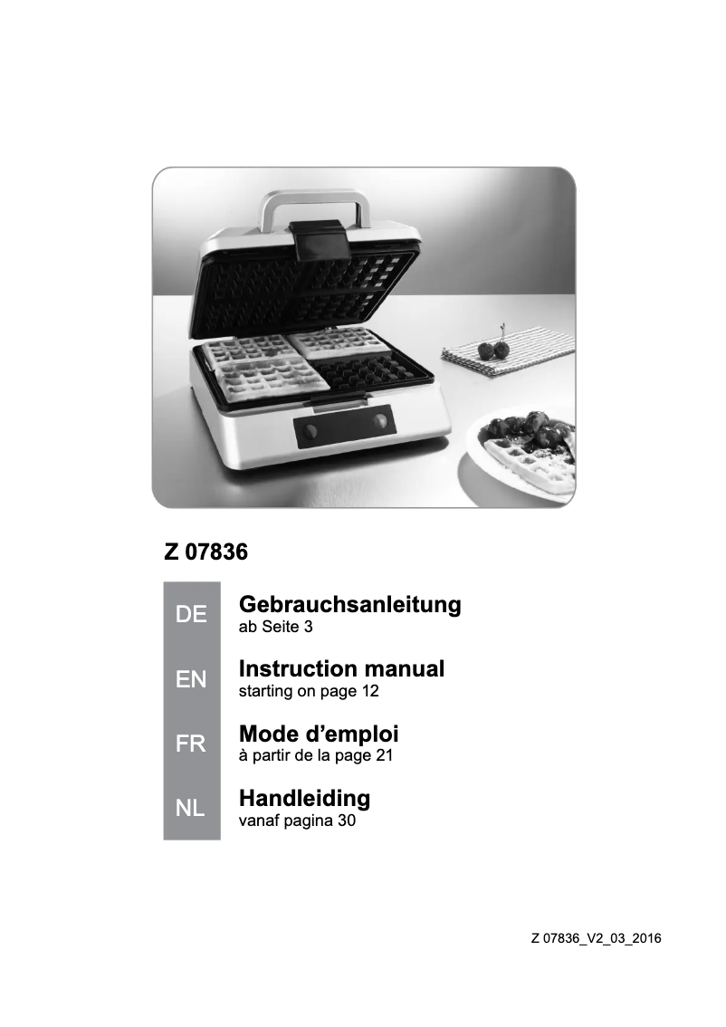 Page n°1 - Manuel utilisateur Gourmetmaxx 07836