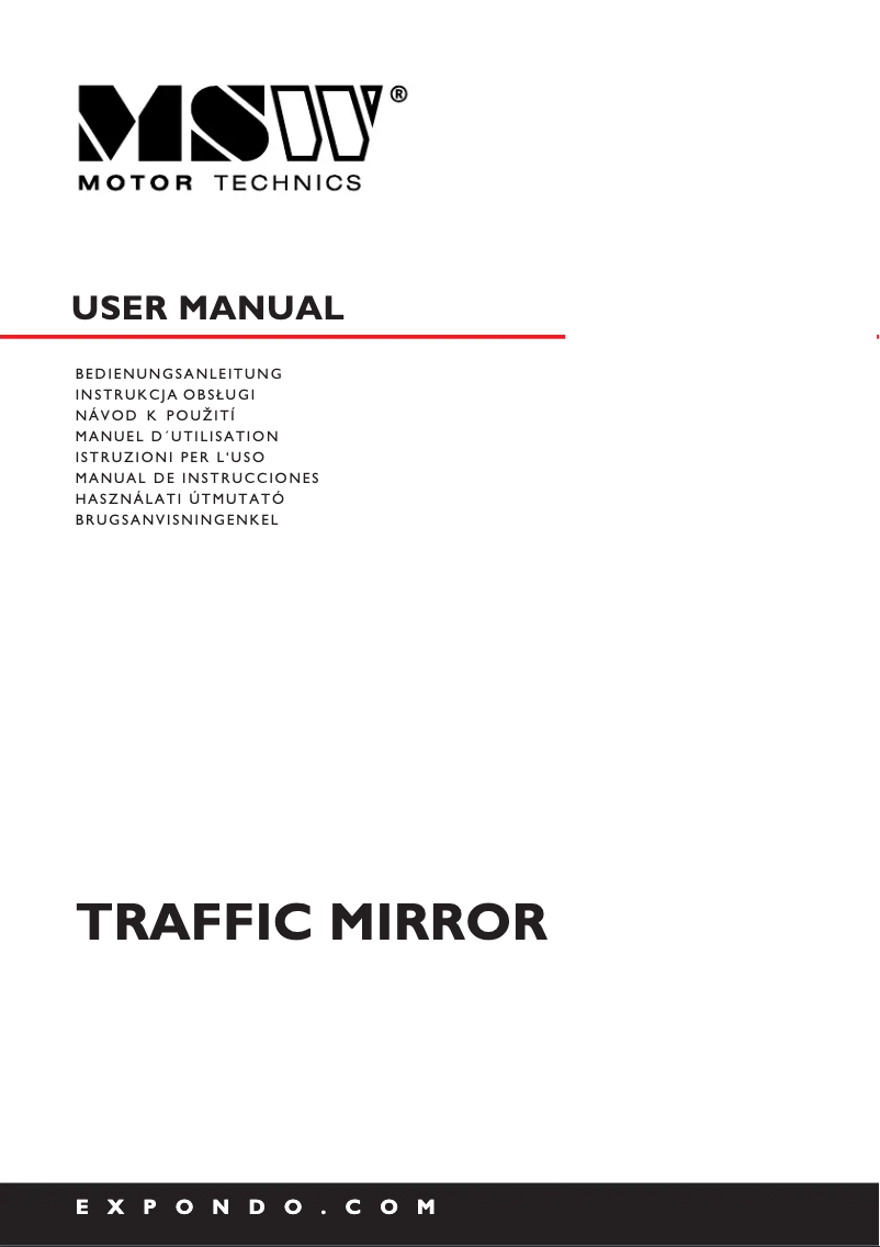 Page 1 de la notice Manuel utilisateur MSW MSW-TM02
