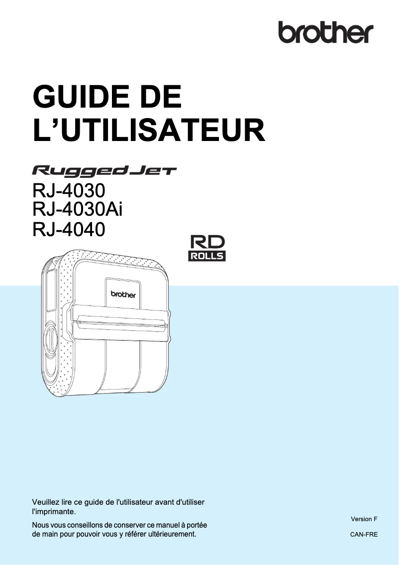 Page n°1 - Manuel utilisateur Brother RJ-4040