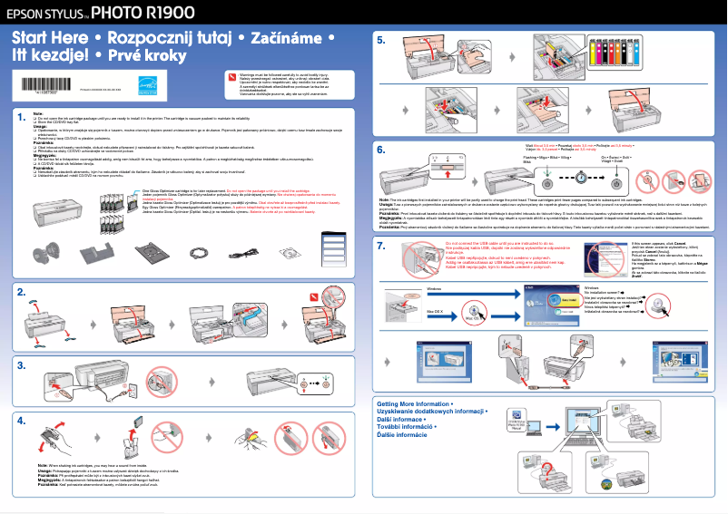 Page 1 de la notice Guide d'installation Epson Stylus Photo R1900