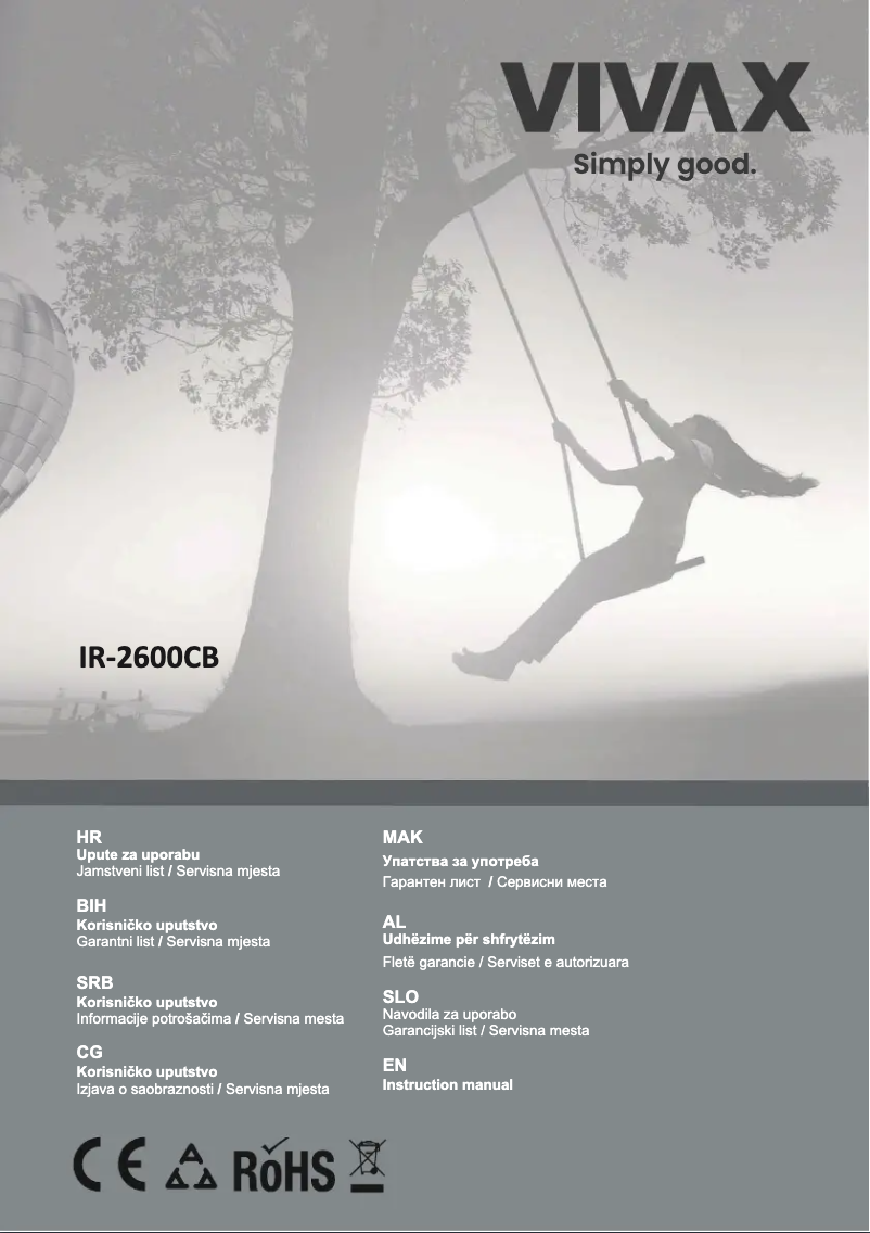 Page n°1 - Manuel utilisateur Vivax IR-2600CB