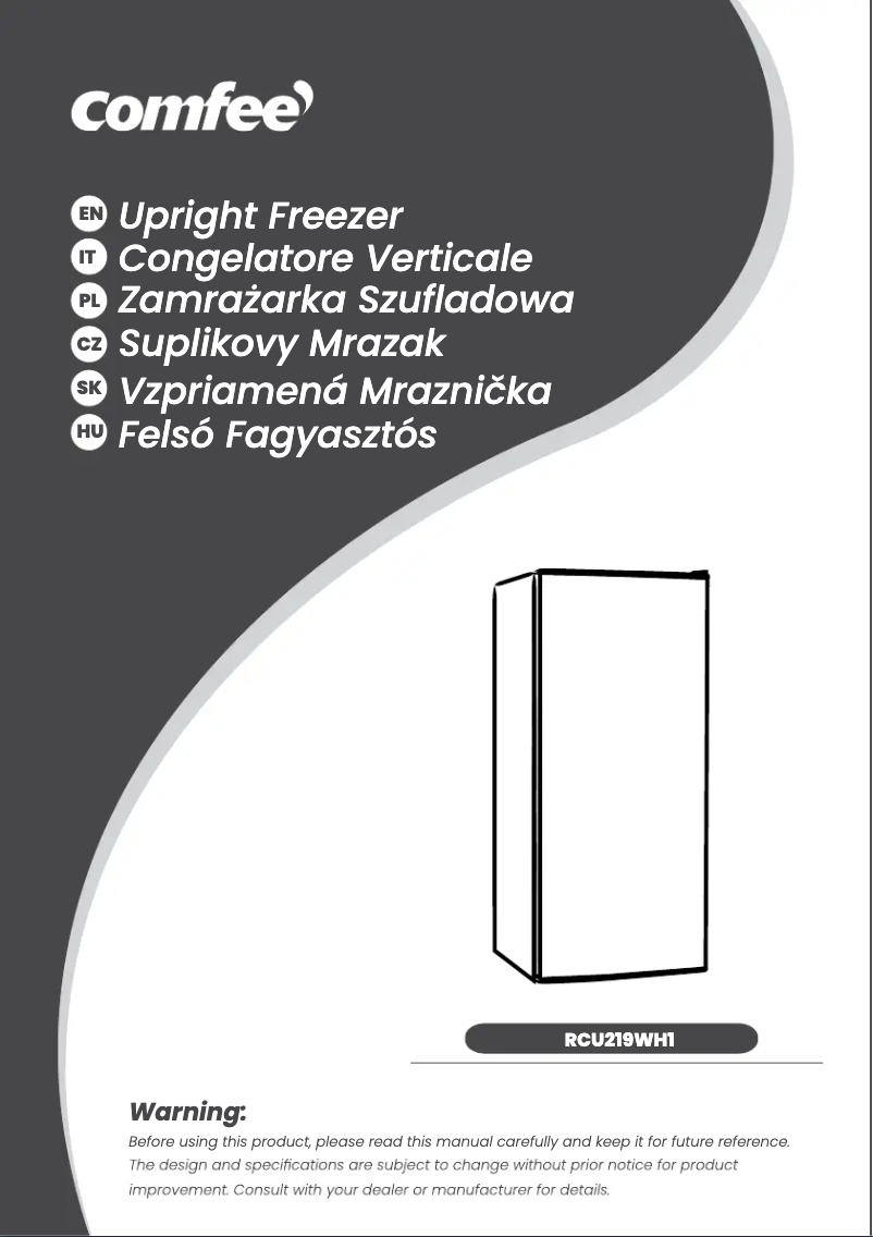 Page n°1 - Manuel utilisateur Comfee RCU219WH1