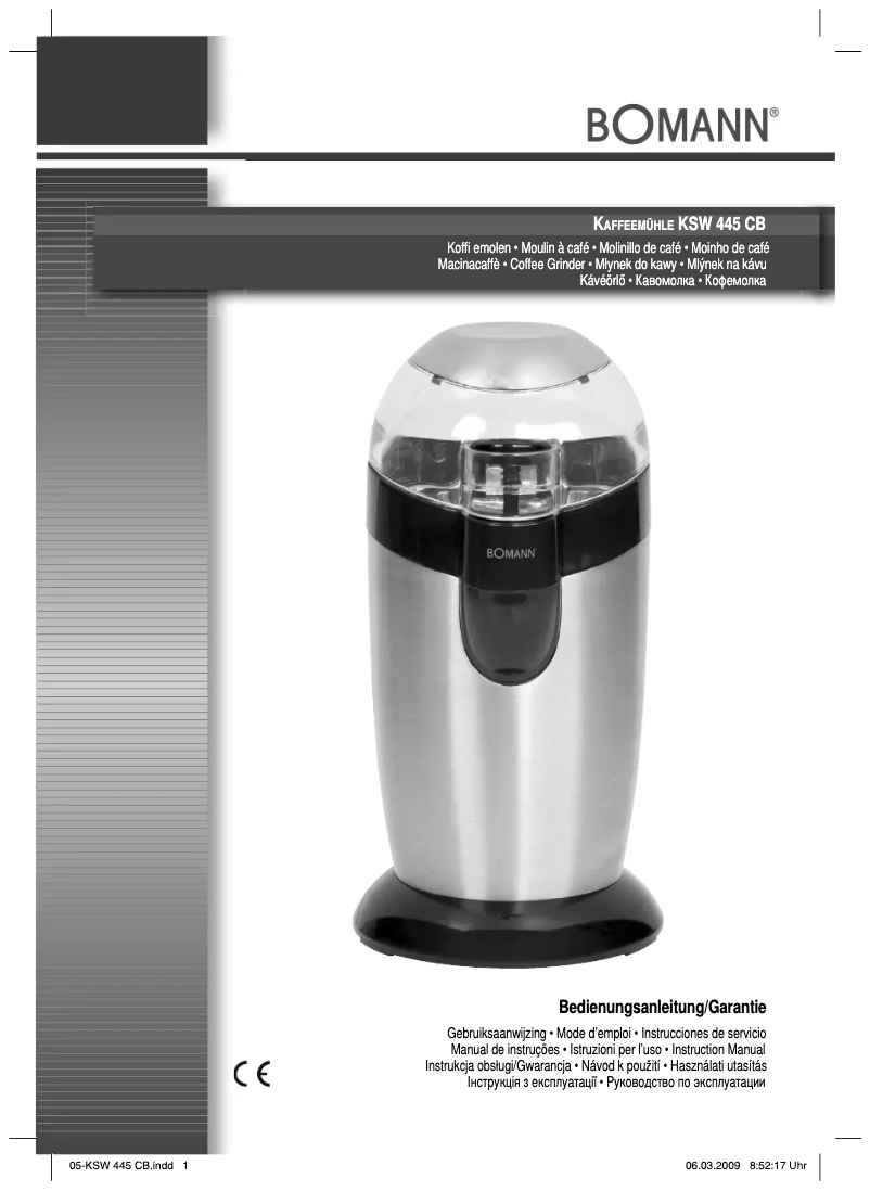 Page n°1 - Manuel utilisateur Bomann KSW 445 CB
