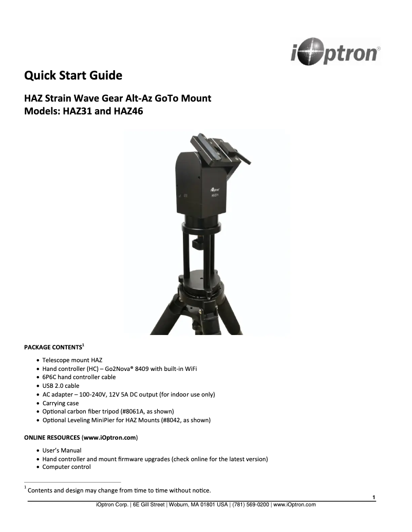 First page image of the manual for HAZ31