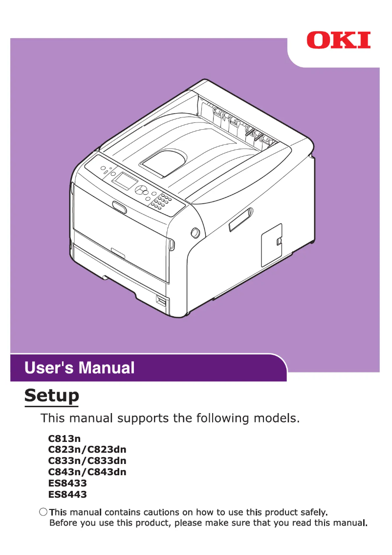 Page 1 de la notice Manuel utilisateur OKI C843dn