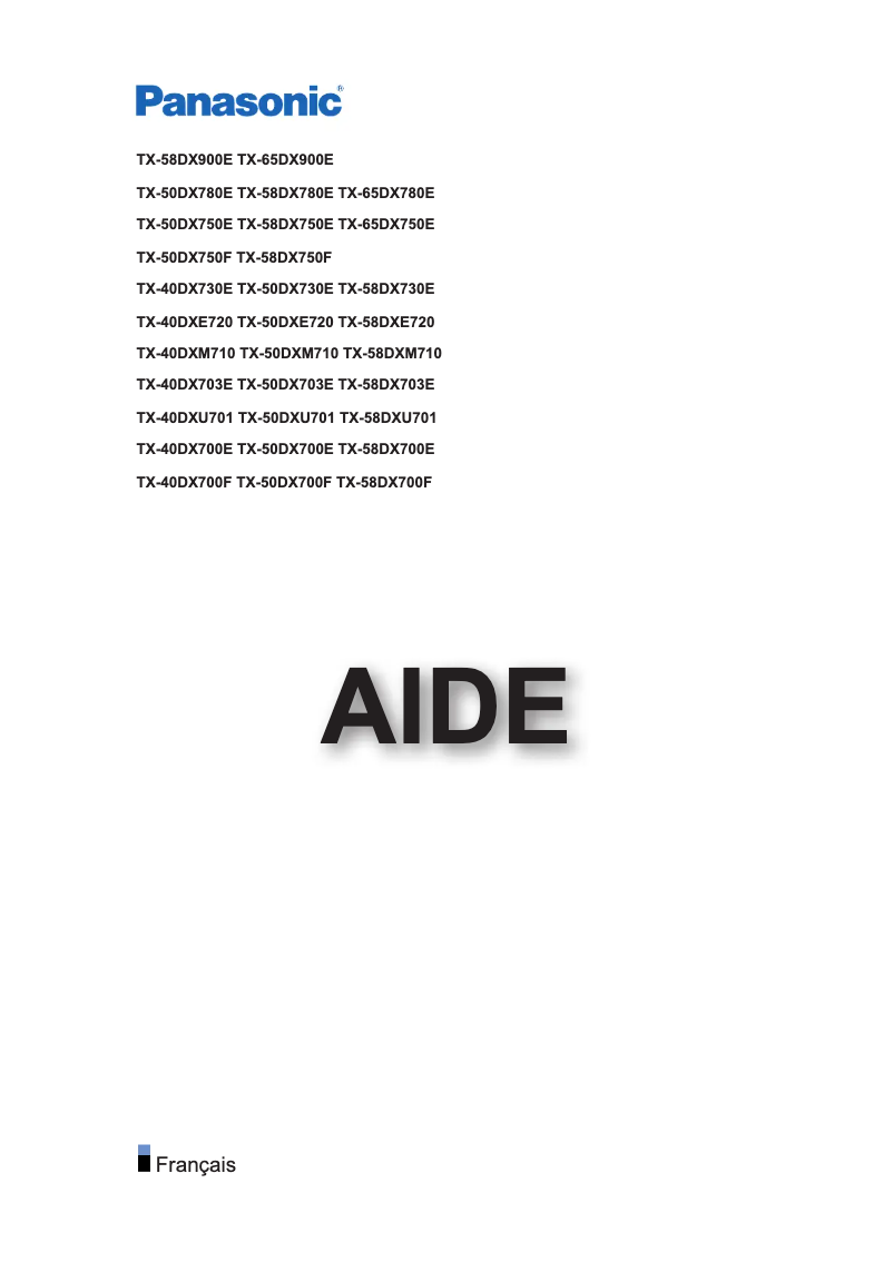 Page 1 de la notice Manuel utilisateur Panasonic TX-40DX700E